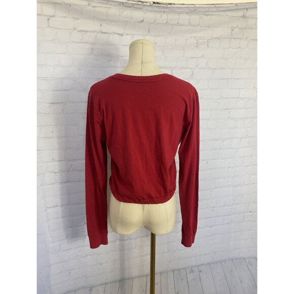 ⭐ 3/$15 Hollister Red Checkered Long Sleeve Crop Top S - Picture 5 of 6